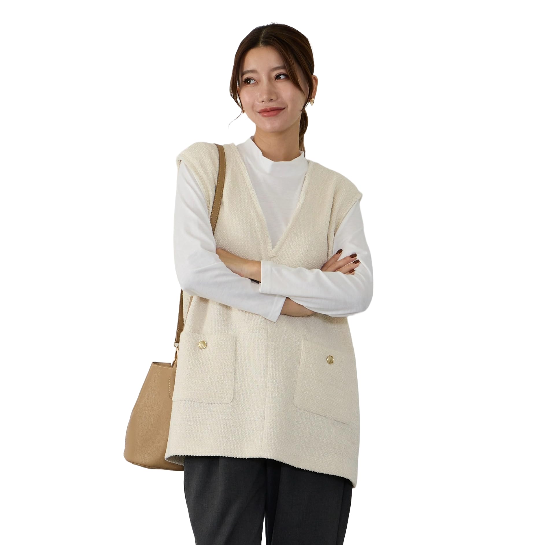 Heve ツイード　Vネック ベスト Heve ツイード Vネック ベスト